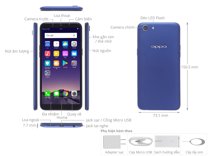 OPPO A83 2018 16GB (không tai nghe)