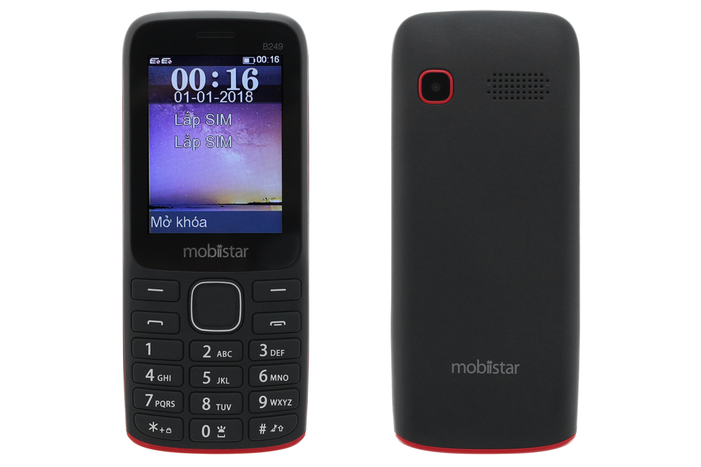 Điện thoại Mobiistar B249 Màu Đen - Đỏ