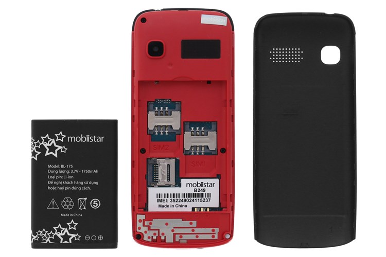Điện thoại Mobiistar B249 Màu Đen - Đỏ