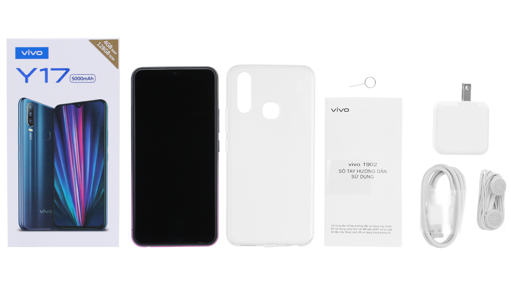 Bộ sản phẩm gồm: Hộp, Tai nghe, Sách hướng dẫn, Cáp, Cây lấy sim, Ốp lưng