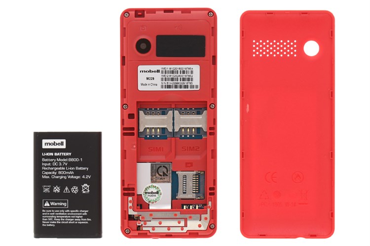 Điện thoại Mobell M229 (2019) Màu Đỏ