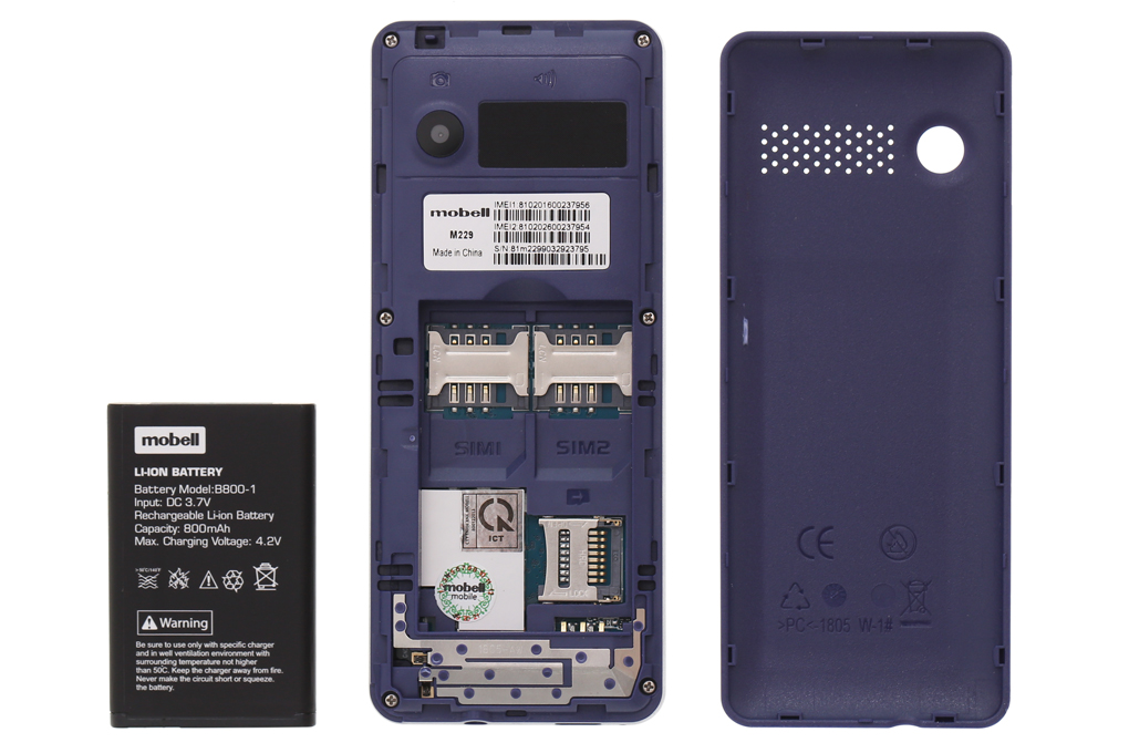 Điện thoại Mobell M229 (2019) Màu Xanh Dương
