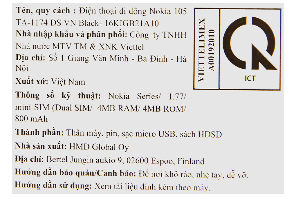 Điện thoại Nokia 105 Dual SIM