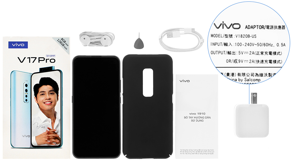 Bộ sản phẩm gồm: Tai nghe, Sách hướng dẫn, Cáp, Cây lấy sim, Ốp lưng