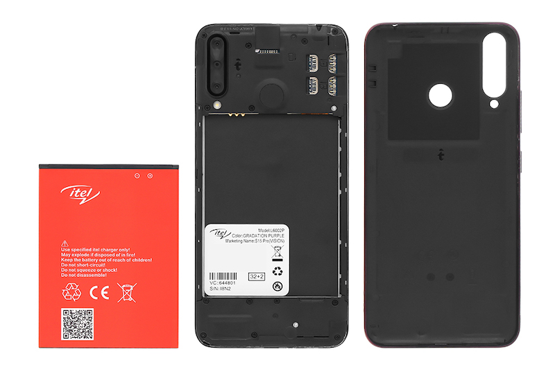 Điện thoại smartphone Itel S15 Pro | Thiết kế pin phía sau