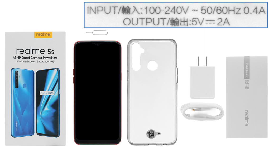 Bộ sản phẩm gồm: Hộp, Sách hướng dẫn, Cáp, Cây lấy sim, Ốp lưng