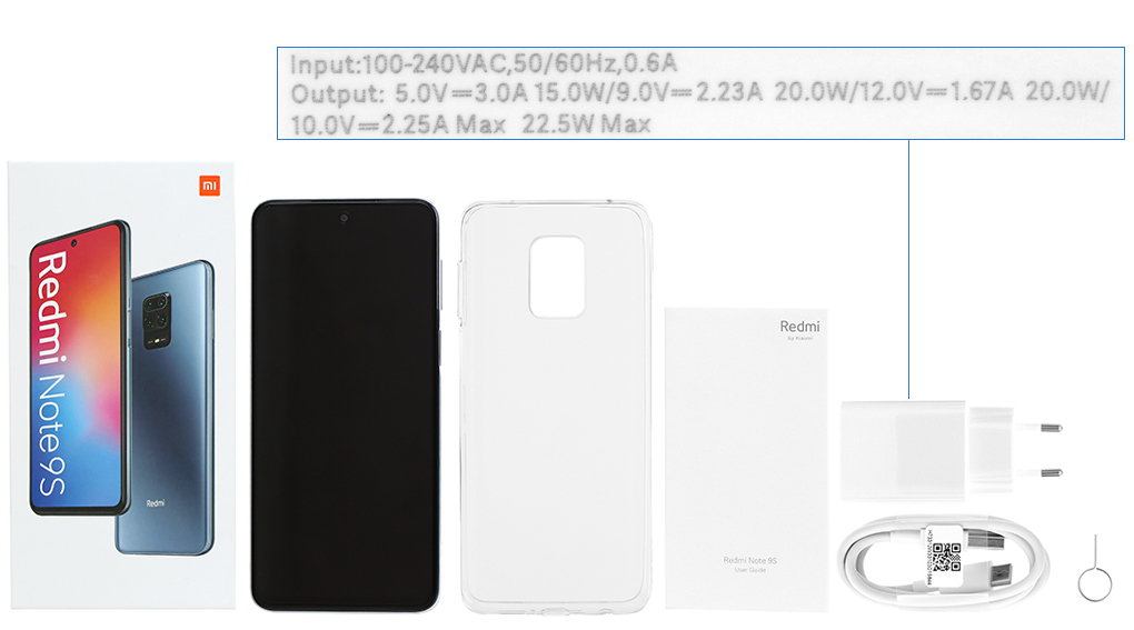 Bộ sản phẩm gồm: Hộp, Sách hướng dẫn, Cây lấy sim, Ốp lưng, Cáp Type C, Củ sạc nhanh rời đầu Type A