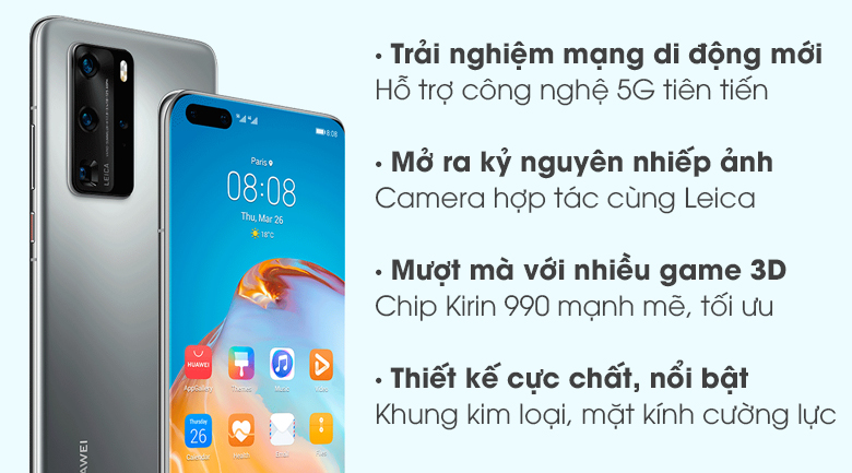 Điện thoại Huawei P40 Pro (Nền tảng Huawei Mobile Service)