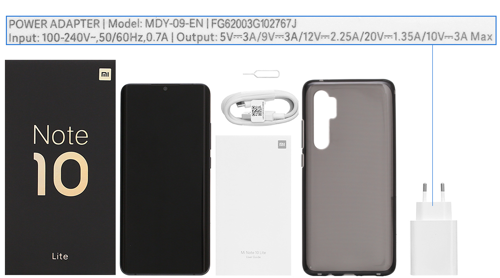 Bộ sản phẩm gồm: Hộp, Sách hướng dẫn, Cáp, Cây lấy sim, Ốp lưng