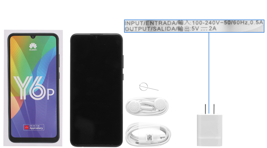 Bộ sản phẩm gồm: Hộp, Sách hướng dẫn, Cây lấy sim, Cáp microUSB, Củ sạc nhanh rời đầu Type A, Tai nghe dây