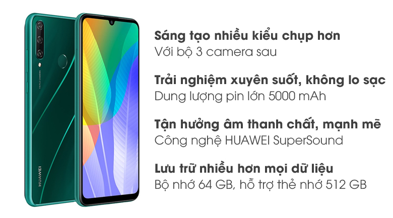 Điện thoại Huawei Y6p (Nền tảng Huawei Mobile Service)