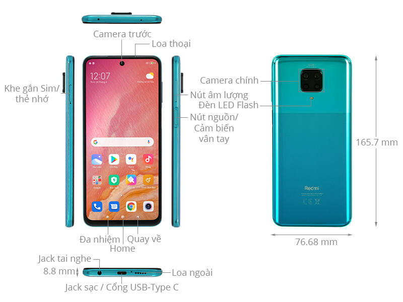 Xiaomi Redmi Note 9 Pro (6GB/64GB) Xanh Lá Đặc Biệt