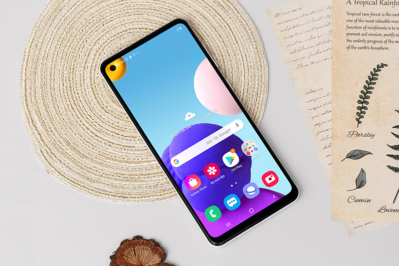 Màn hình tràn viền trên Samsung Galaxy A21s