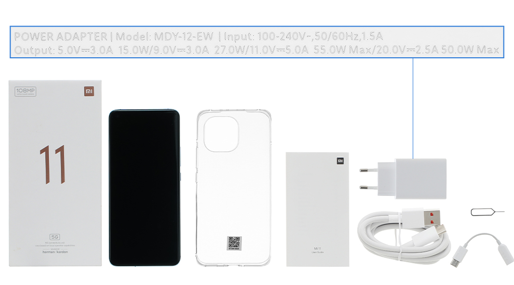 Bộ sản phẩm gồm: Hộp, Sách hướng dẫn, Jack chuyển tai nghe 3.5mm, Cây lấy sim, Ốp lưng, Cáp Type C, Củ sạc nhanh rời đầu Type A