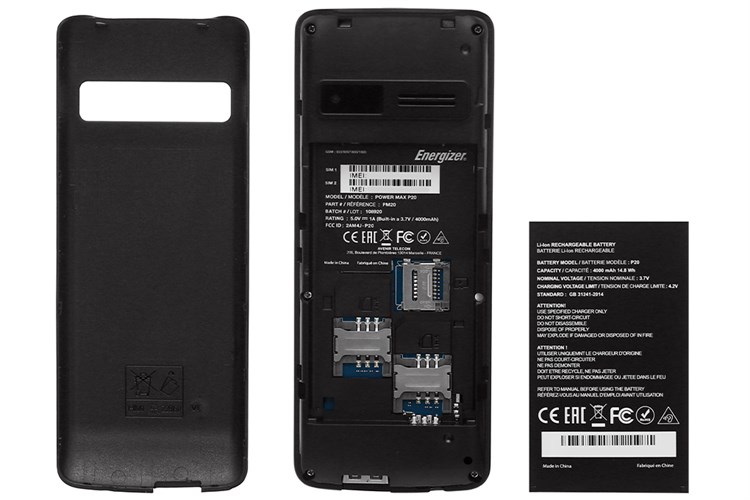 Điện thoại Energizer P20 Màu Đen