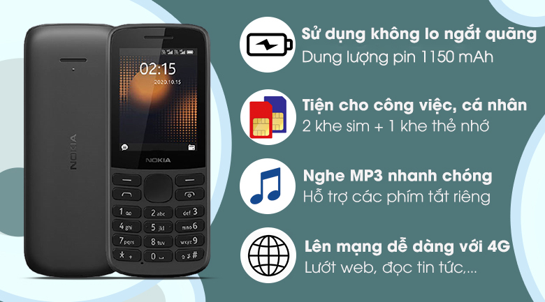 Mua Nokia 215 4G - Chính hãng, giá rẻ, giao hàng tận nơi