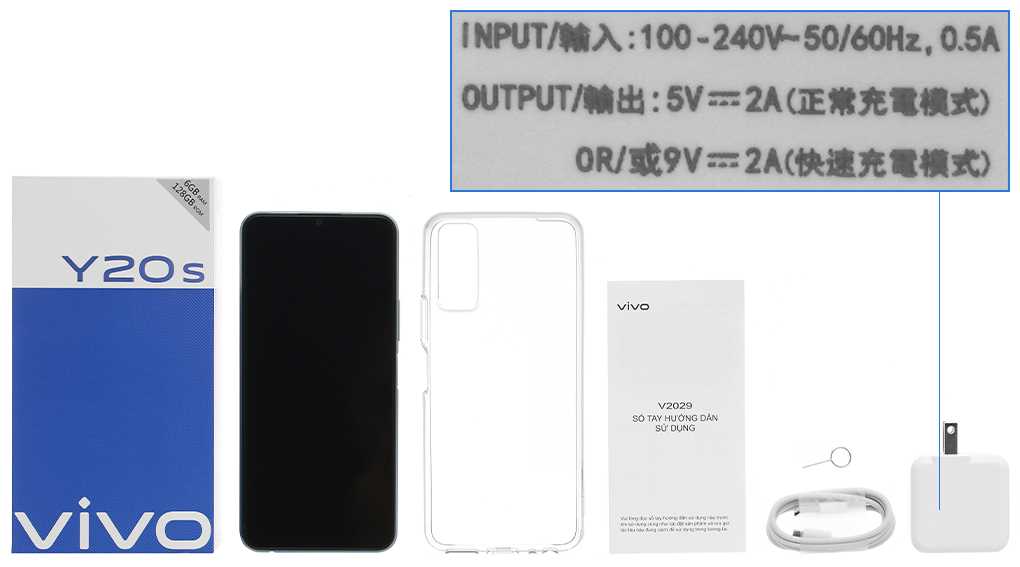 Bộ sản phẩm gồm: Hộp, Sách hướng dẫn, Cây lấy sim, Ốp lưng, Cáp microUSB, Củ sạc nhanh rời đầu Type A