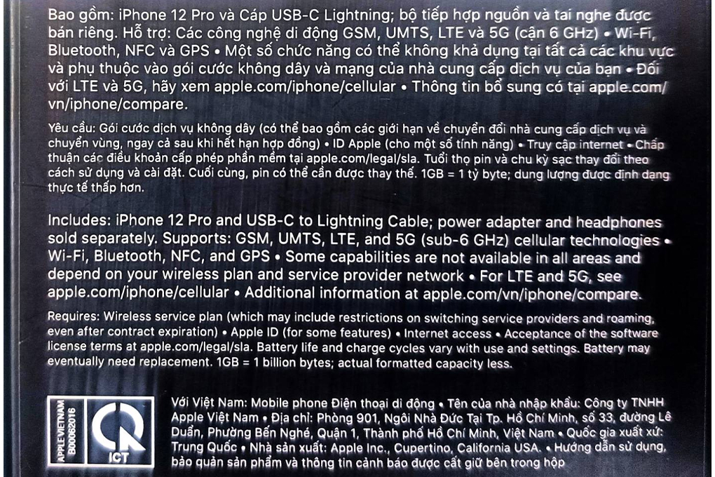 Điện thoại iPhone 12 Pro 512GB Màu Xám