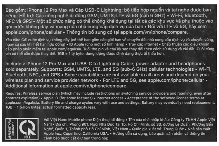 Điện thoại iPhone 12 Pro Max 256GB Màu Xám