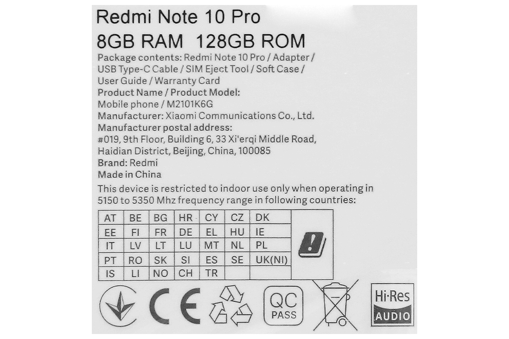 Điện thoại Xiaomi Redmi Note 10 Pro (8GB/128GB) Màu Vàng đồng