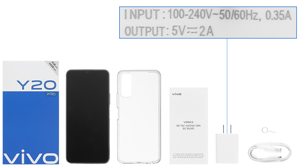 Bộ sản phẩm gồm: Hộp, Sách hướng dẫn, Cây lấy sim, Ốp lưng, Cáp microUSB, Củ sạc nhanh rời đầu Type A