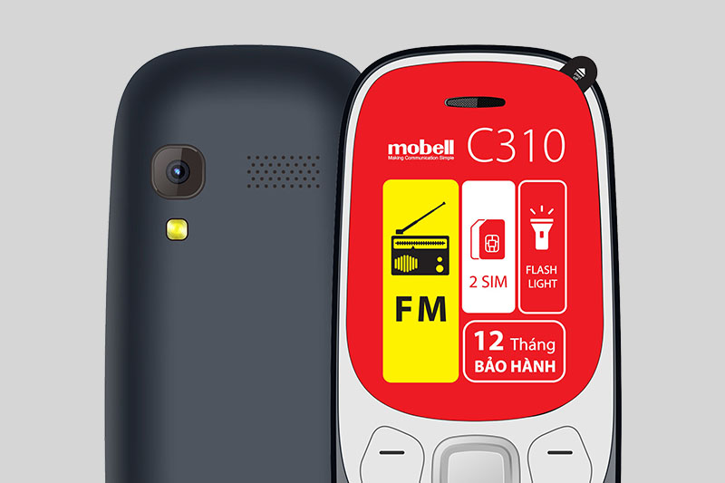 Mobell C310 | Hỗ trợ 2 sim, lưu đến 500 số liên lạc, ghi âm cuộc gọi