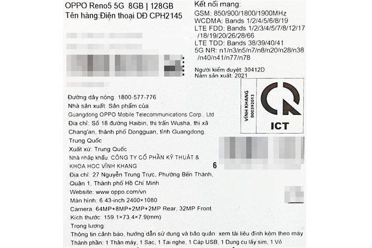 Điện thoại OPPO Reno5 5G