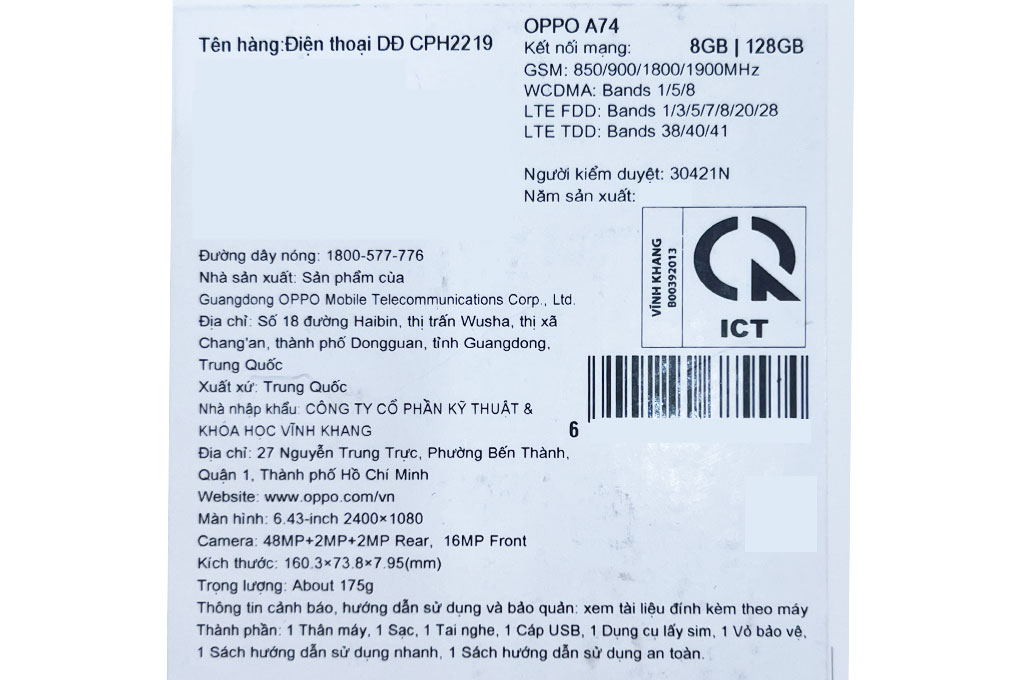 Điện thoại OPPO A74 Màu Xanh Dương