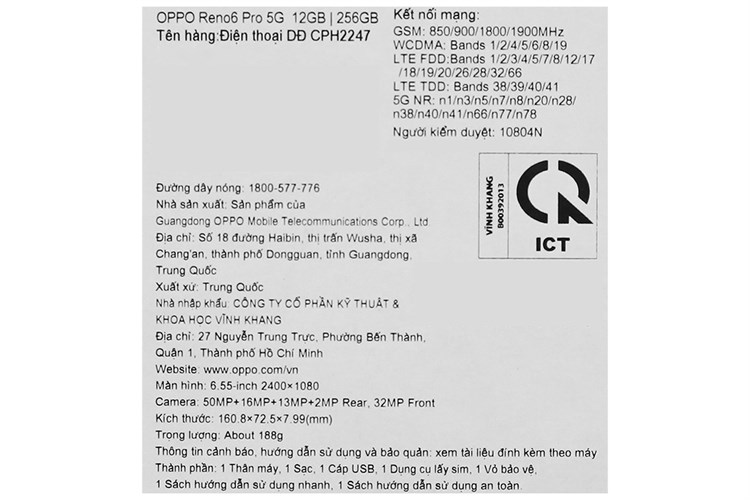 Điện thoại OPPO Reno6 Pro 5G Màu Xanh Dương