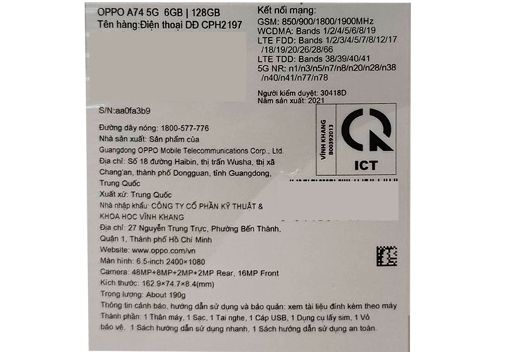 Điện thoại OPPO A74 5G