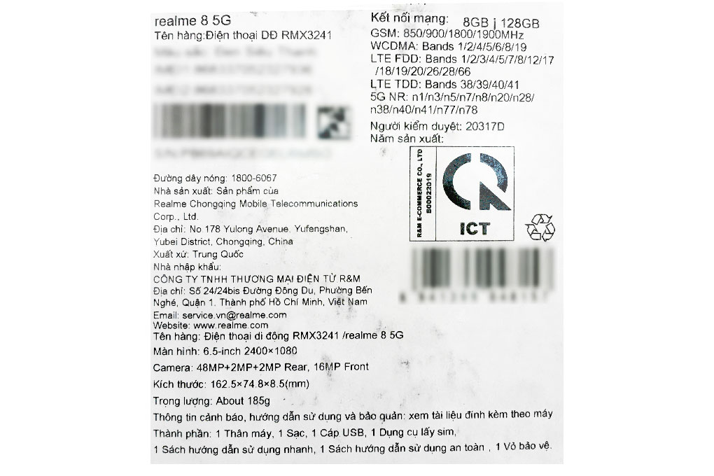 Điện thoại realme 8 5G Màu Xanh Dương