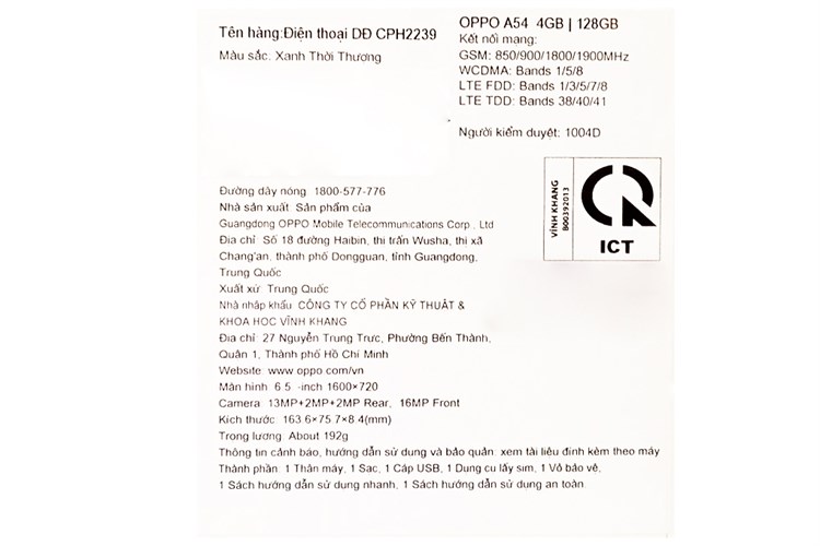 Điện thoại OPPO A54