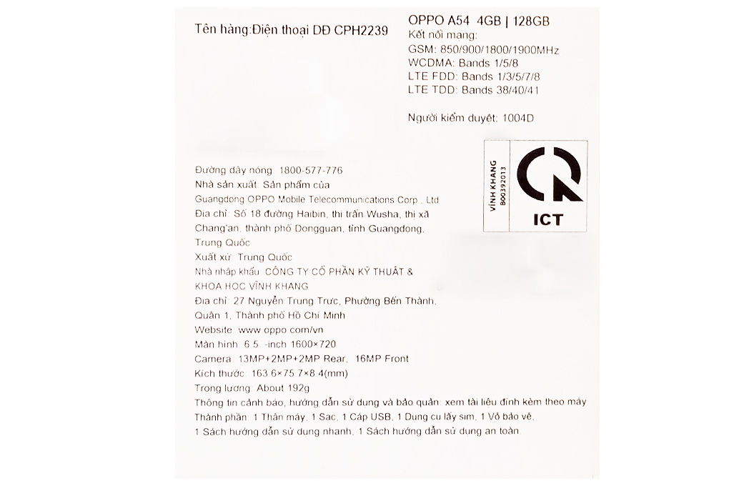 Điện thoại OPPO A54