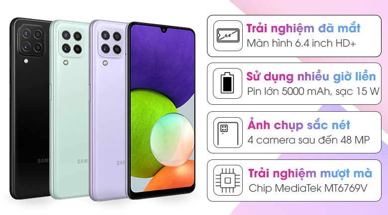 Mua Samsung Galaxy A22 4G - Chính hãng, giá rẻ, có trả góp