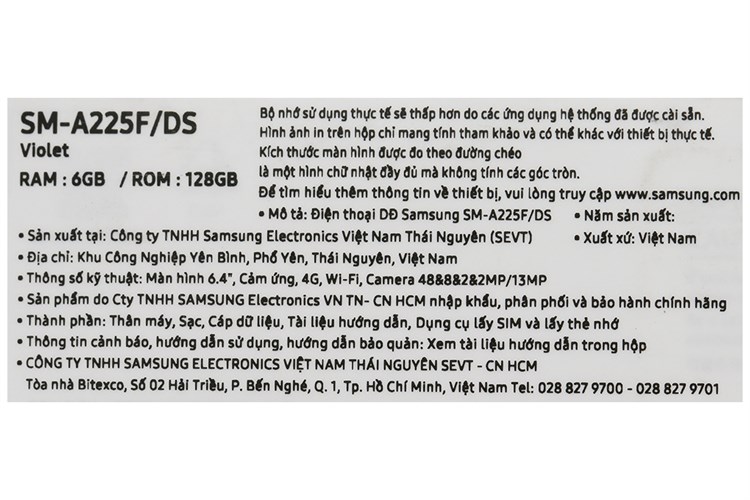 Điện thoại Samsung Galaxy A22