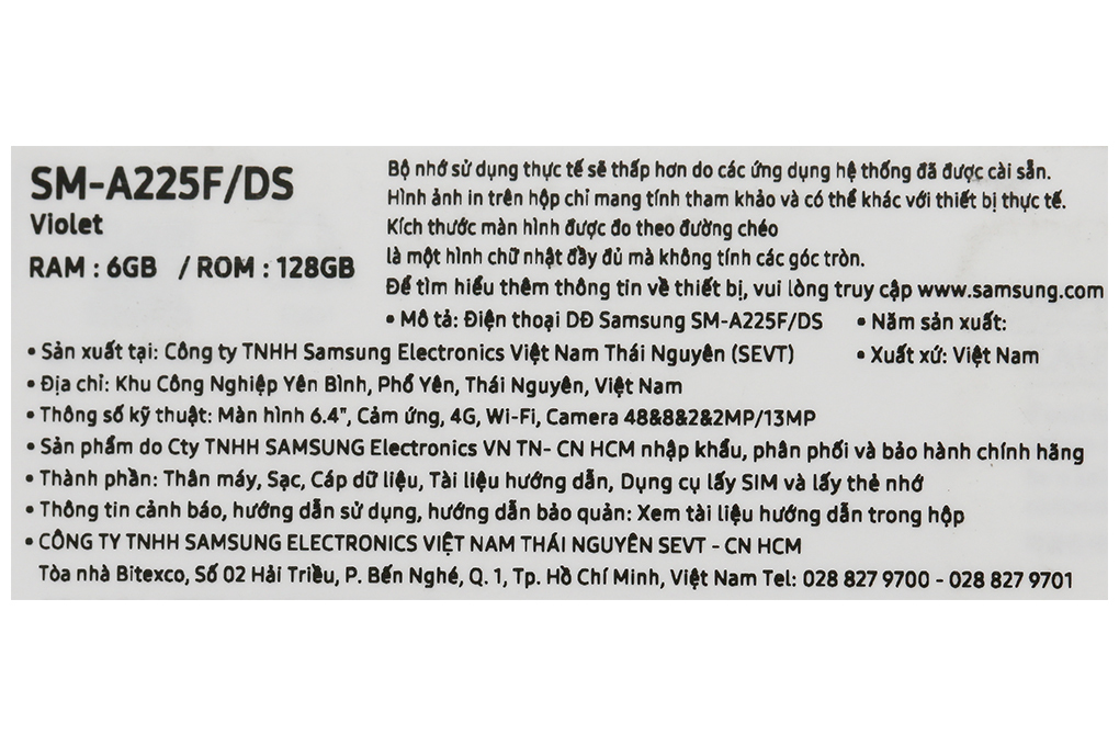 Điện thoại Samsung Galaxy A22