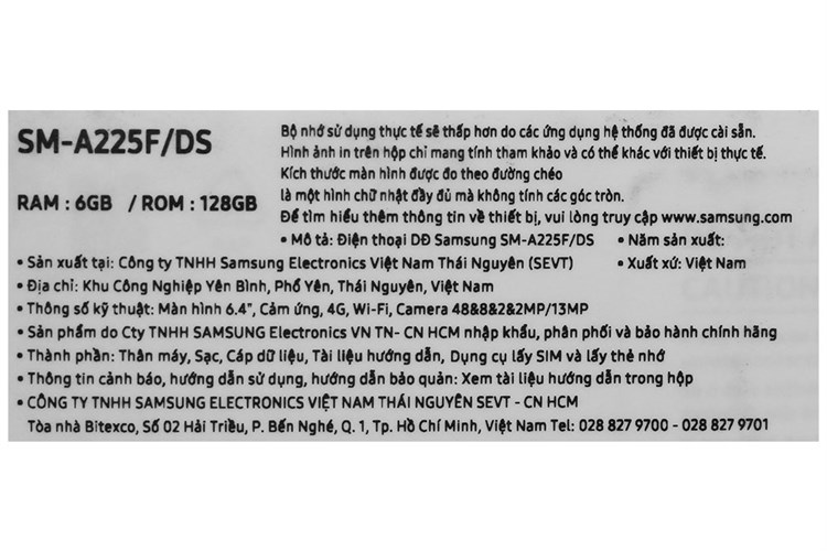 Điện thoại Samsung Galaxy A22