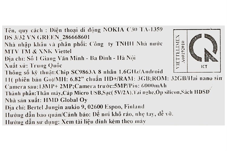 Điện thoại Nokia C30