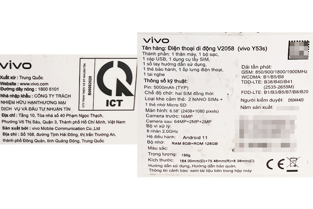 Điện thoại Vivo Y53s Màu Xanh tím