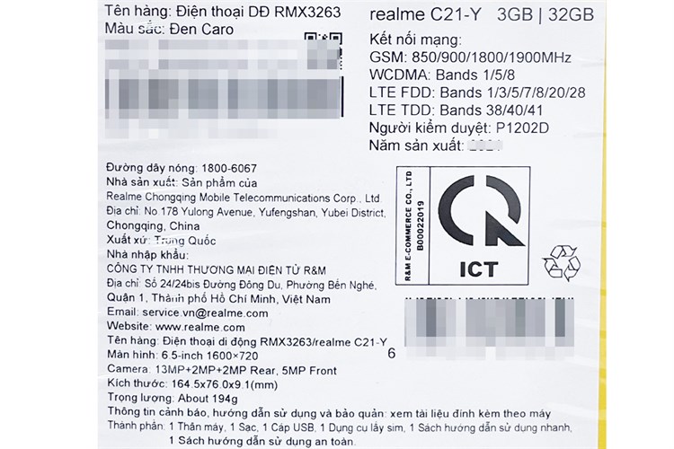 Điện thoại realme C21Y 3GB