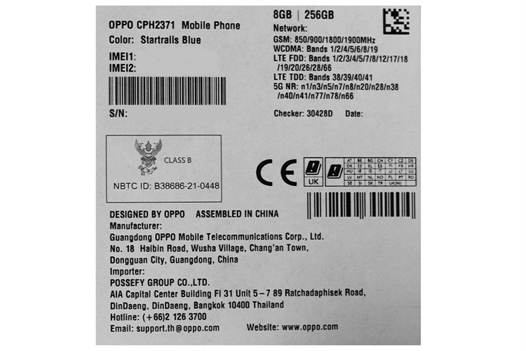 Điện thoại OPPO Reno7 5G Màu Xanh Dương