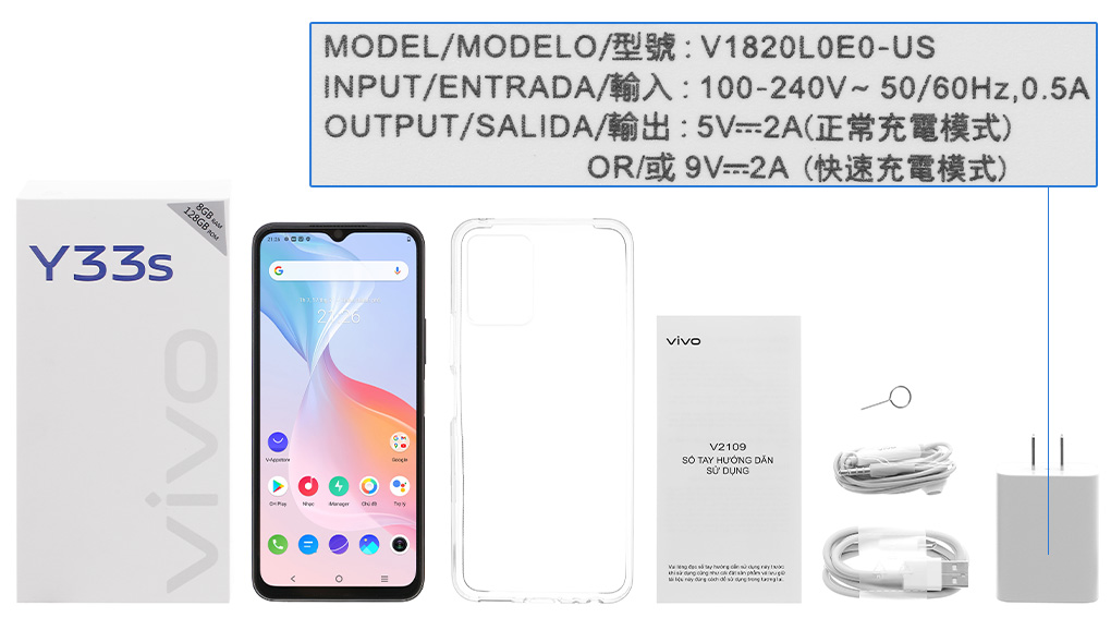 Bộ sản phẩm gồm: Hộp, Tai nghe, Sách hướng dẫn, Cây lấy sim, Ốp lưng, Cáp Type C, Củ sạc rời đầu Type A