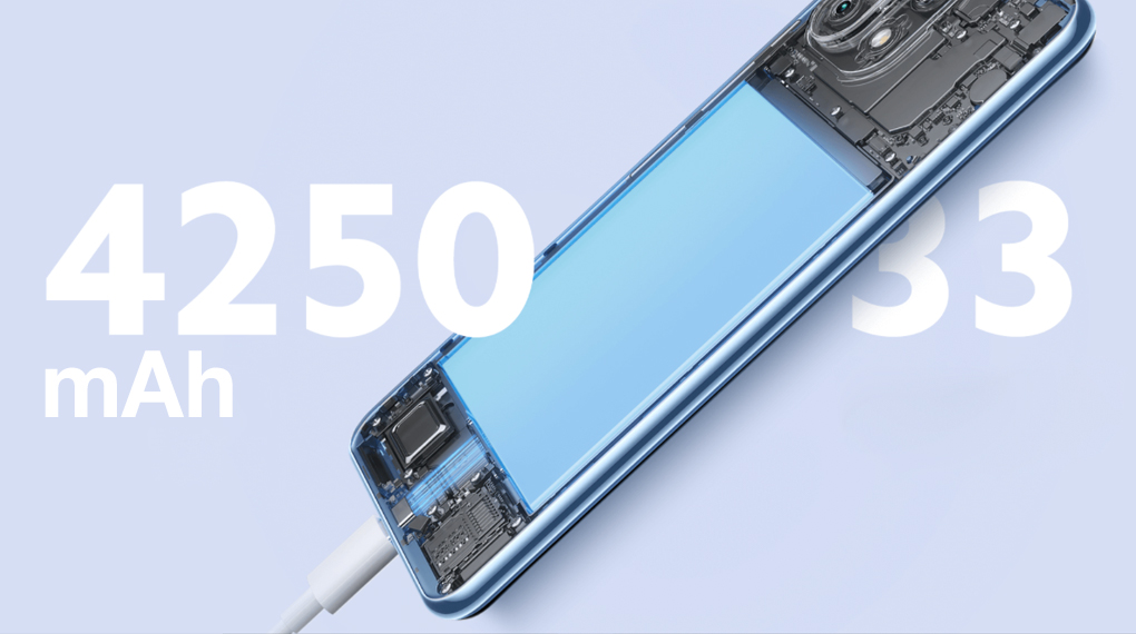 Dung lượng pin 4250 mAh, hỗ trợ sạc nhanh 33 W - Xiaomi 11 Lite 5G NE
