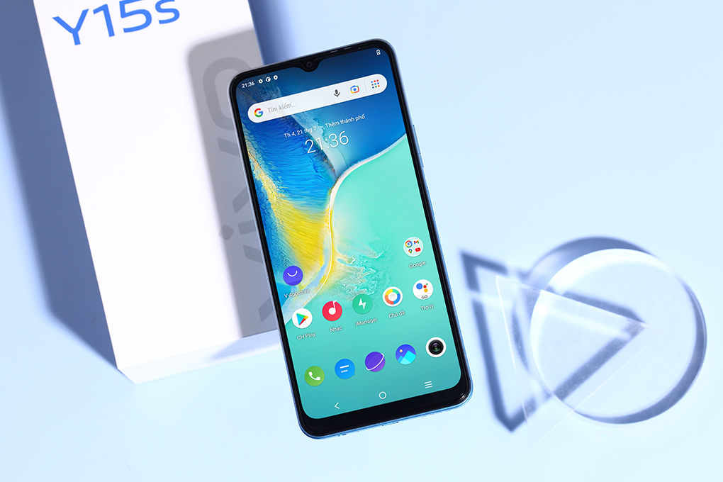 Điện thoại Vivo Y15s Màu Trắng - Xanh