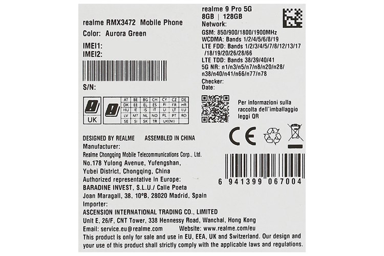 Điện thoại realme 9 Pro 5G Màu Xanh lá