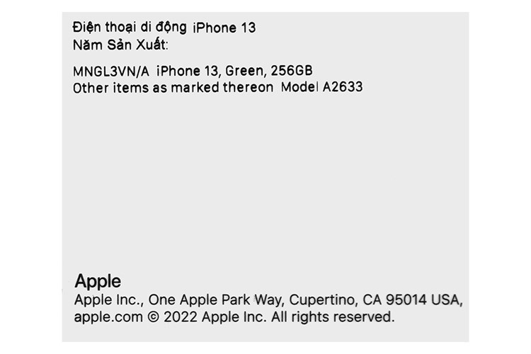 Điện thoại iPhone 13 512GB Màu Xanh lá
