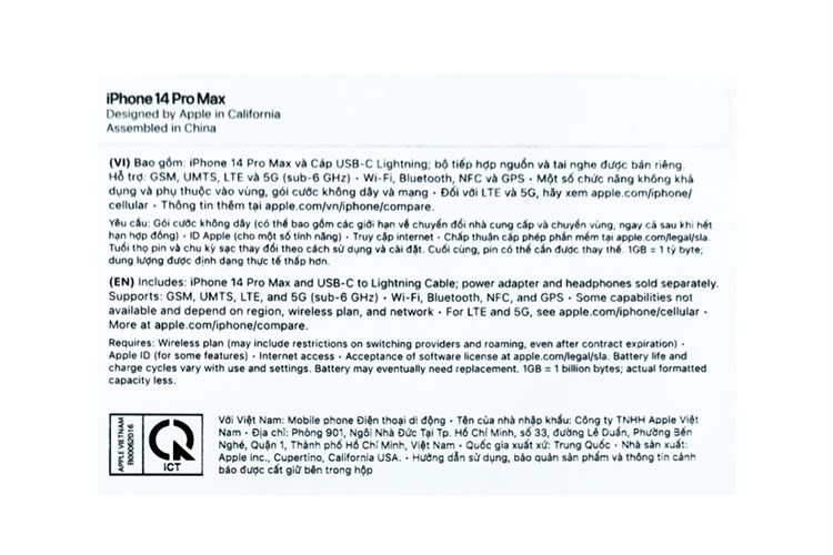 Điện thoại iPhone 14 Pro Max 128GB Màu Đen