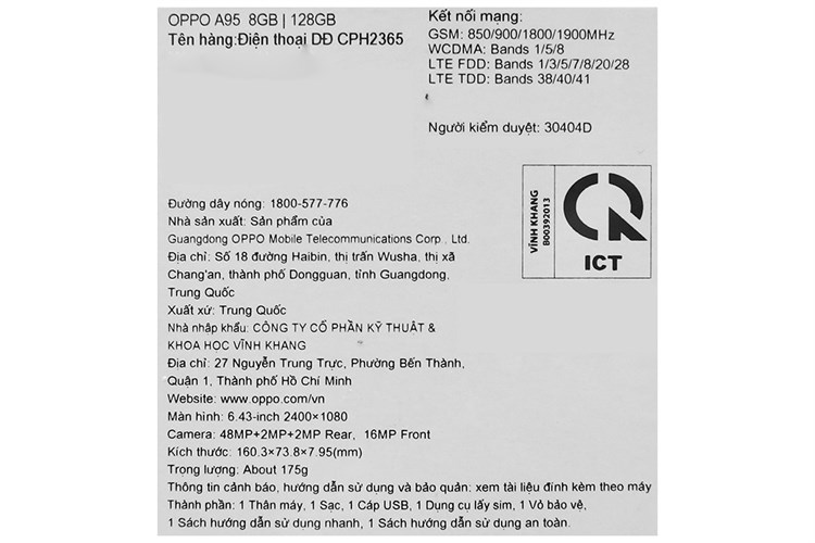 Điện thoại OPPO A95 Màu Bạc