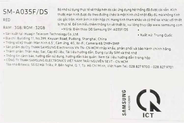 Điện thoại Samsung Galaxy A03 3GB