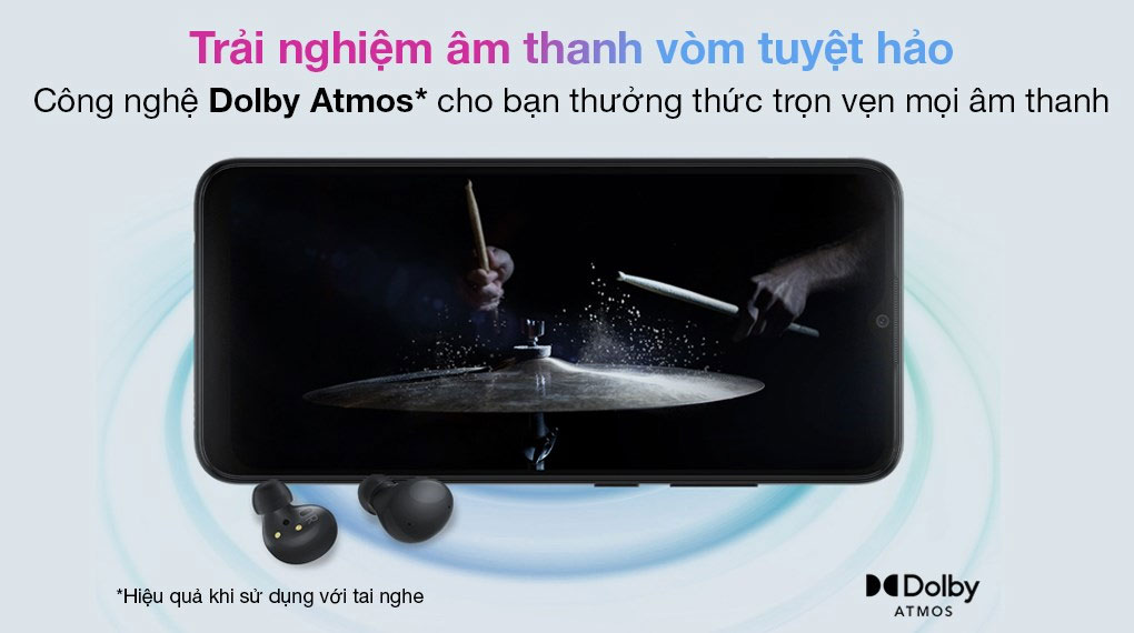 Hỗ trợ công nghệ âm thanh Dolby Atmos | Samsung Galaxy A03